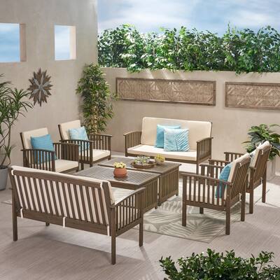 Carolina Acacia 8-piece Outdoor Sofa Set by Christopher Knight Home