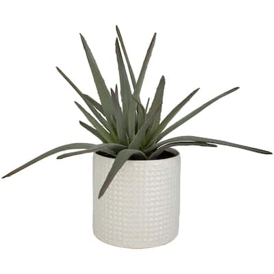 Uttermost 60210 Taos 17-1/2" Tall Ceramic Faux Flora Planter - Ivory / Beige