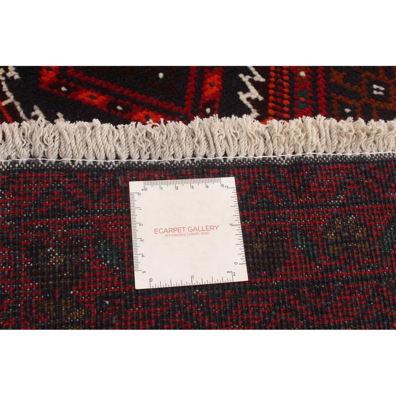 Hand-knotted Rizbaft Red Wool Rug - 3'5" x 6'1"/3'5 x 6'1