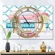 preview thumbnail 1 of 7, Designart 'Pink Fashion high heels II' Glam 3 Panels Large Wall CLock