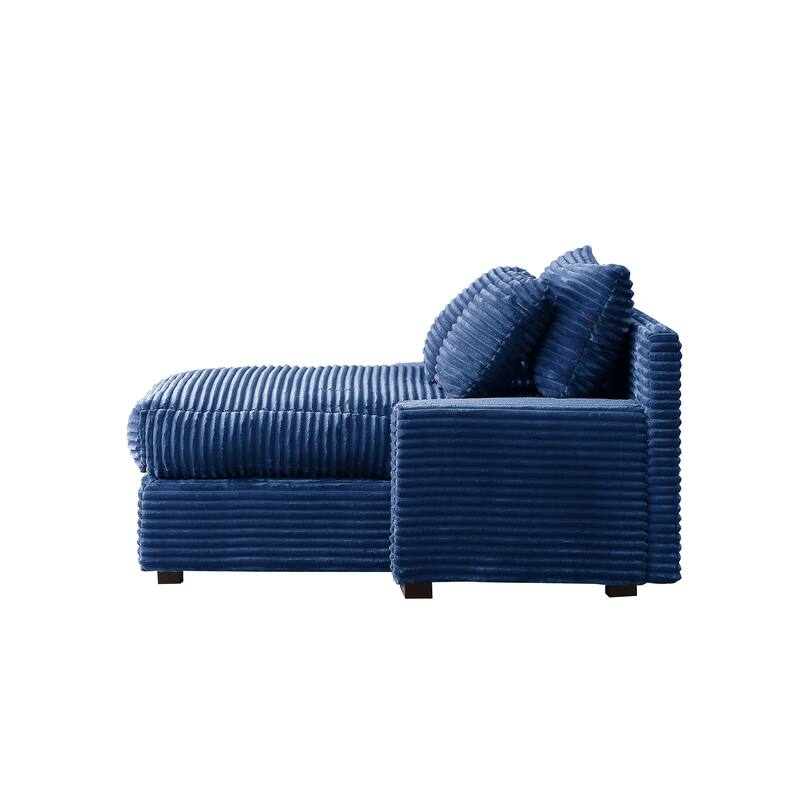 Corduroy Convertible Chair Bed with Removable Back Cushions and 350lb Capacity