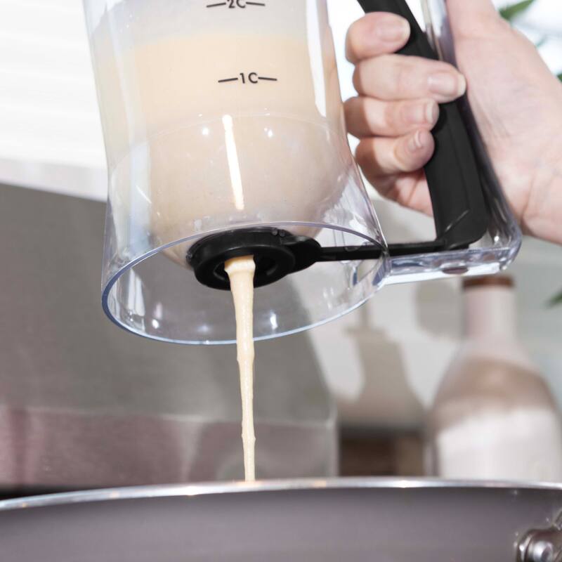 4-Cup Pancake Batter Dispenser with Squeeze Handle - Baking Tools by Chef Buddy (Purple)