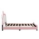 preview thumbnail 6 of 8, Full size Upholstered Platform Bed with Unicorn Shape Headboard and Footboard