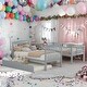 preview thumbnail 1 of 24, Twin over Twin Bunk Bed with Trundle and Storage,4 Storage Shelves On The Side,Can Be Split Into 3 Separate Beds,White White