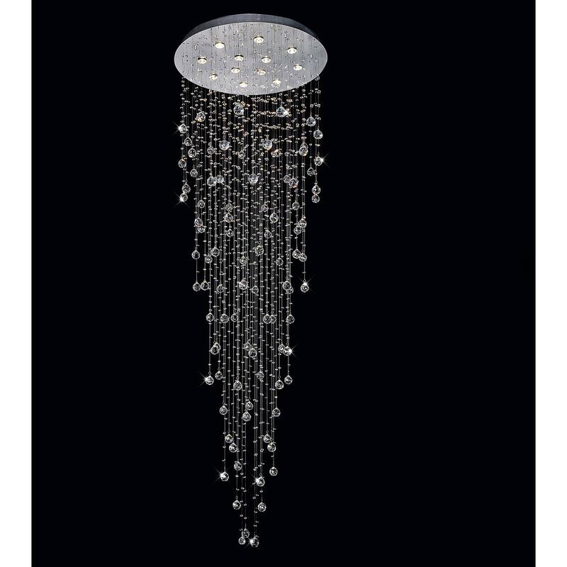 Rain Drop 12 Light Flush Mount With Chrome Finish - Chrome