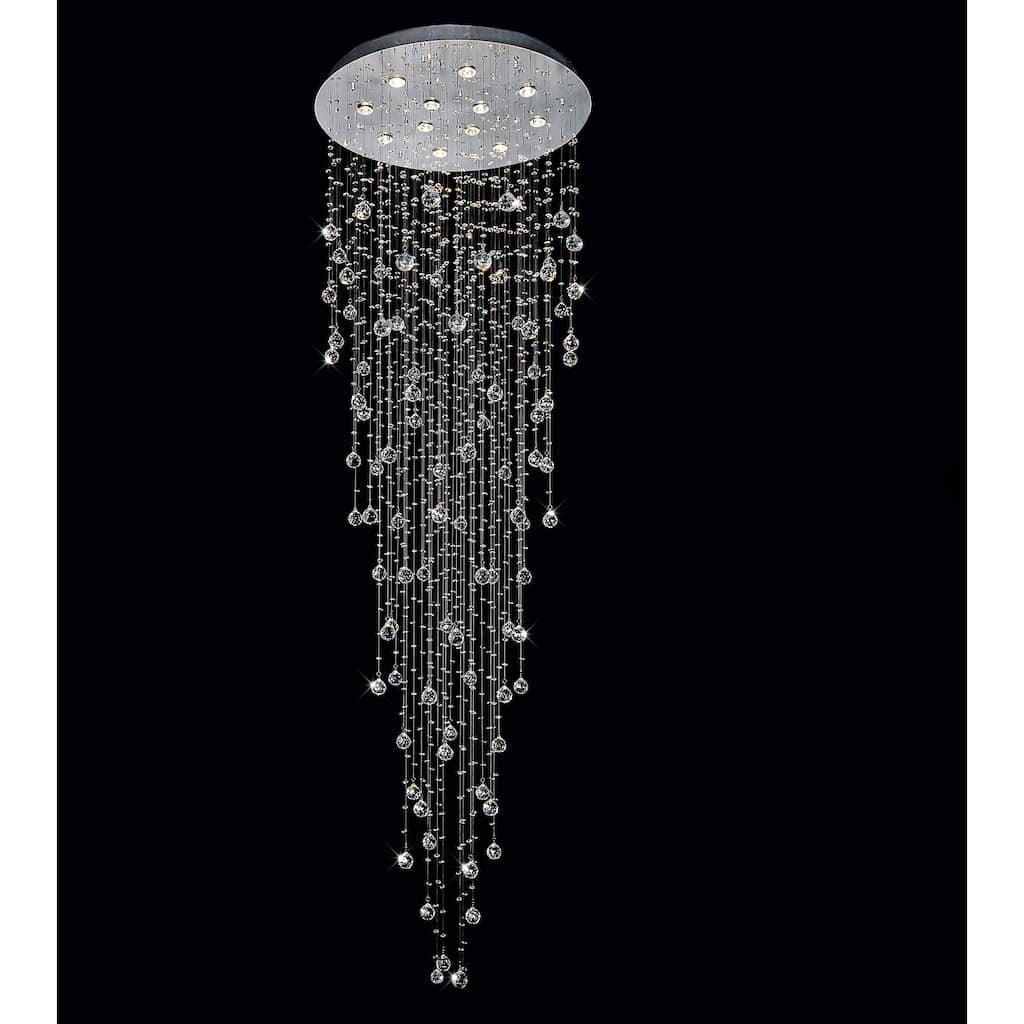 Rain Drop 12 Light 32in Chrome Flush Mount