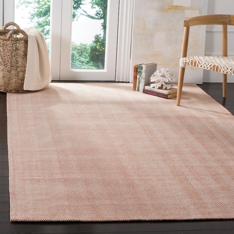 SAFAVIEH Handmade Flatweave Marbella Honorine Modern Wool Rug - 4' x 6' - Red