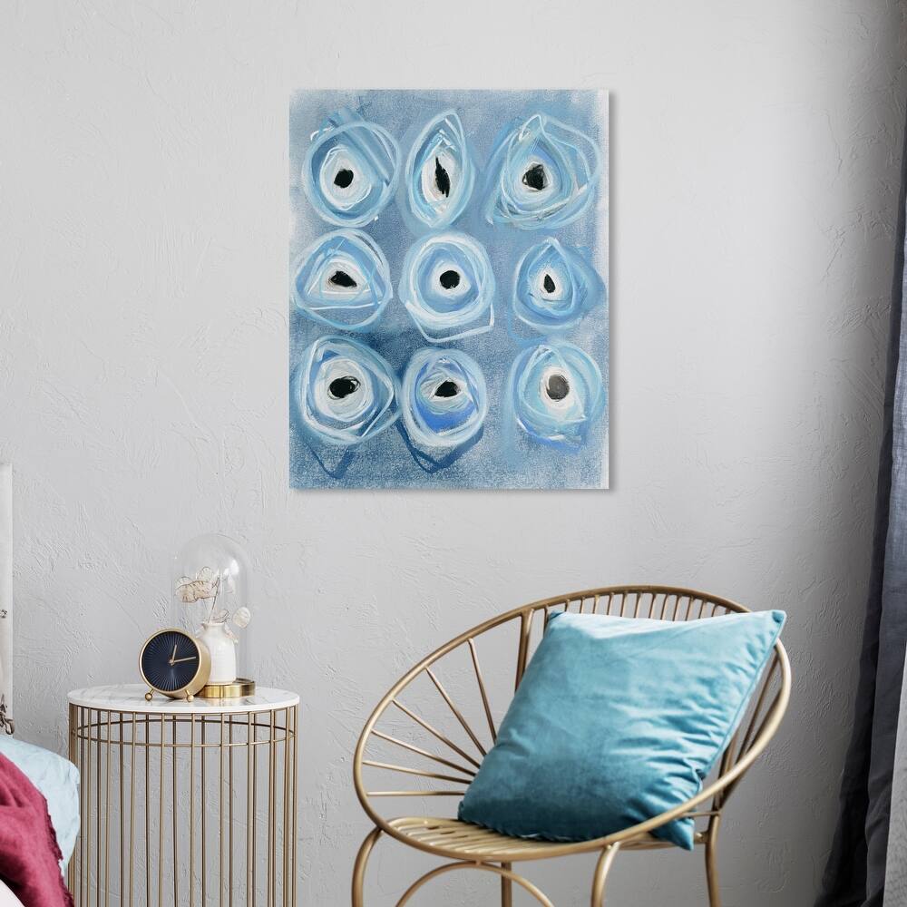 Wynwood Studio Canvas Abstract Lucky Eyes Blue and Modern & Contemporary Wall Art Canvas Print