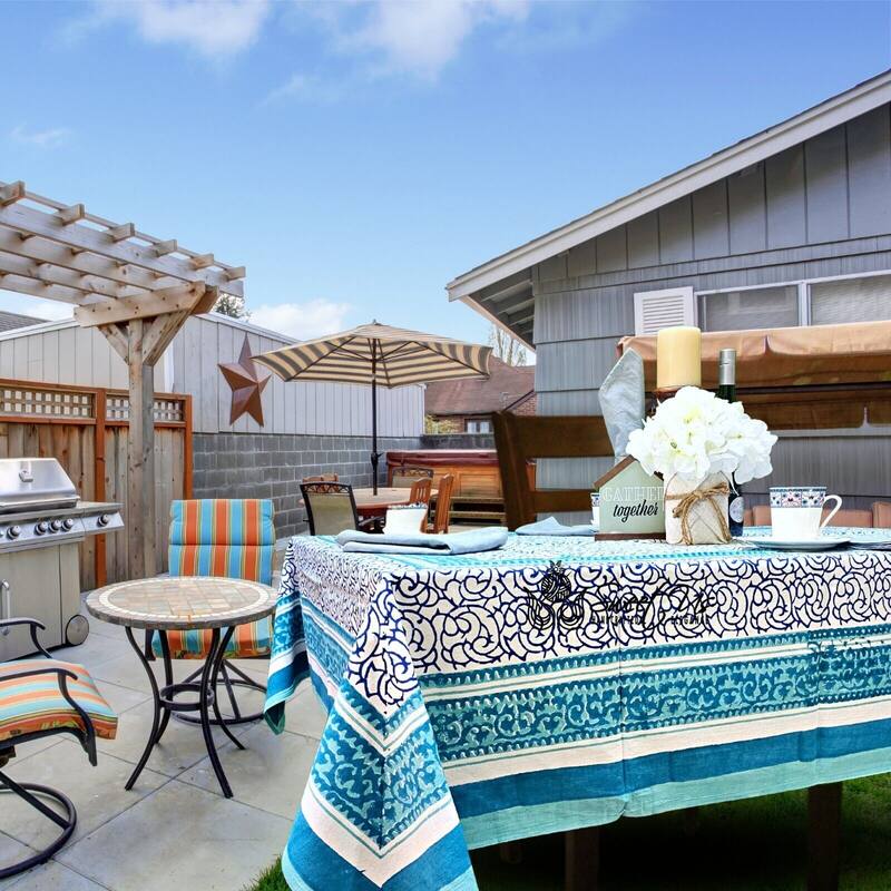 Cotton Floral Garden Tablecloth Rectangle