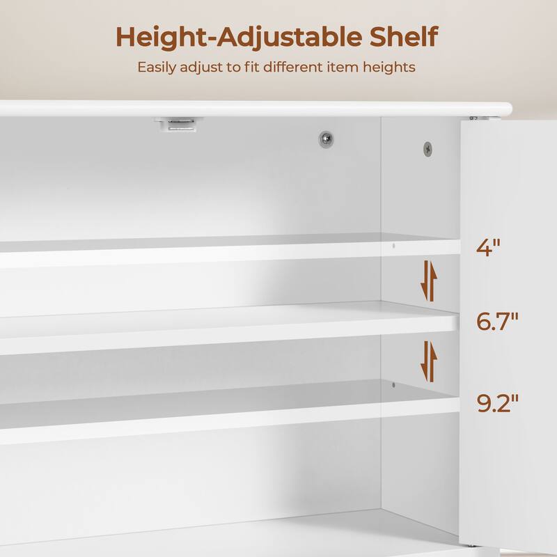 Yaheetech Over The Toilet Storage Cabinet with Open Shelf for Living Room, Laundry Room, Mudroom