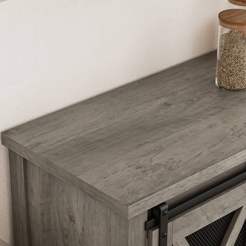 Sliding barn door sideboard