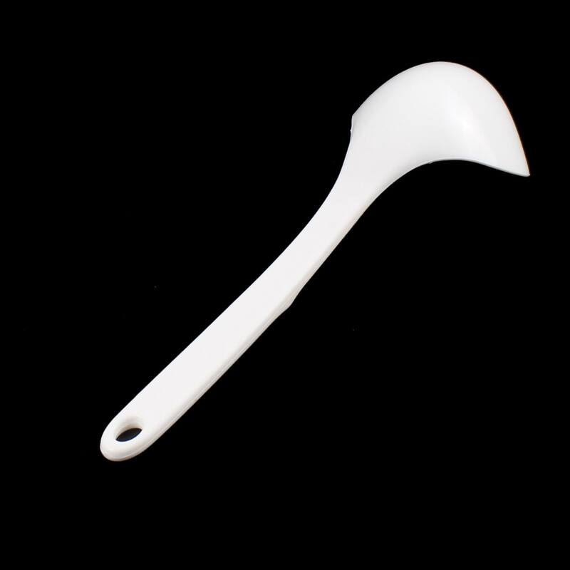 Plastic Home Flower Print Soup Rice Ladle Serving Spoon Skimmer White - White,Blue - 8.3" x 2.56" x 1.4"(L*W*Depth)