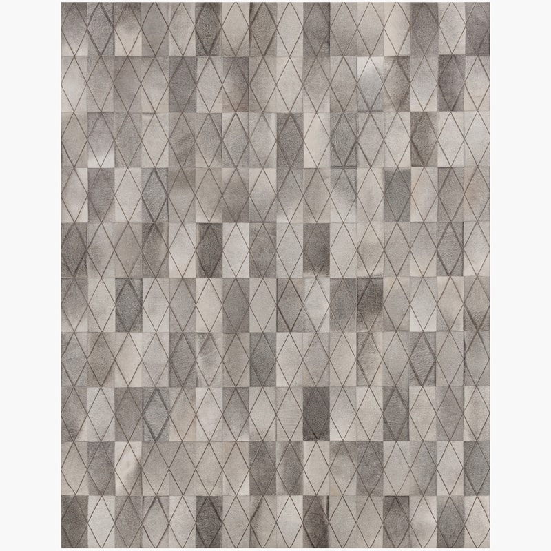 Ben Soleimani Arlequin Hide and Viscose Hand Woven Rug - 8' x 10' - Grey