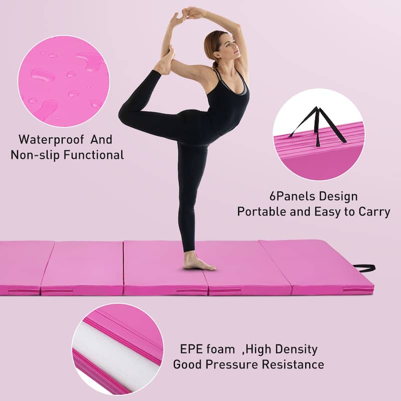 Ainfox Gymnastics Mat 4'x8'x2'' Exercise Mat Gym Mat for Home Aerobics Workout Foldable Tumbling Mat - 8×4ft