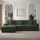 preview thumbnail 3 of 132, 118" W Corduroy L-shape Modular Sectional Sofa with Pillows