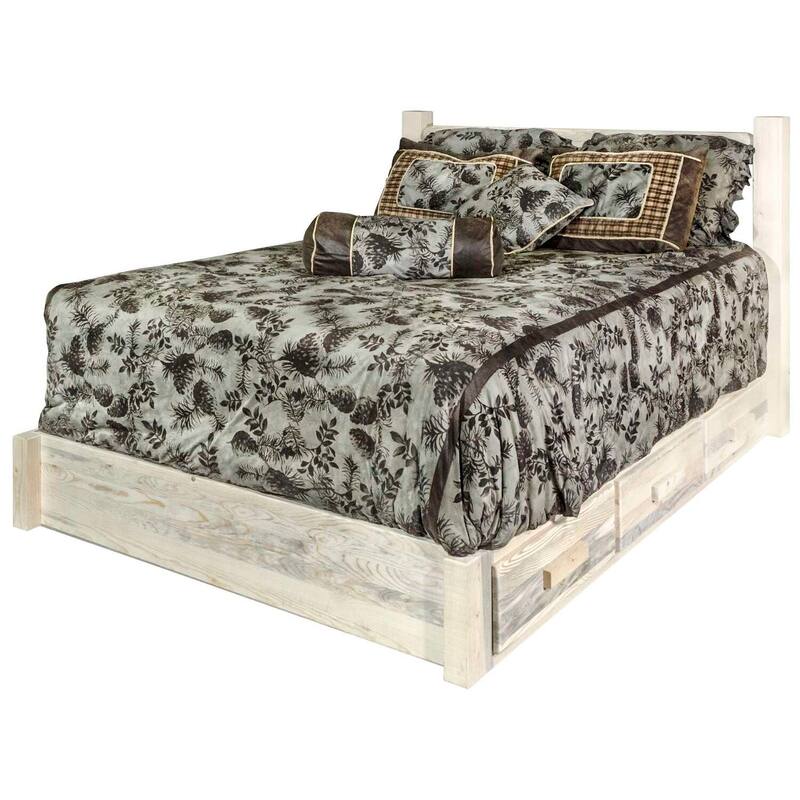 Ready to Finish Platform Bed - 6 Drawers, Low Footboard, 94"x76" - 550lb Capacity