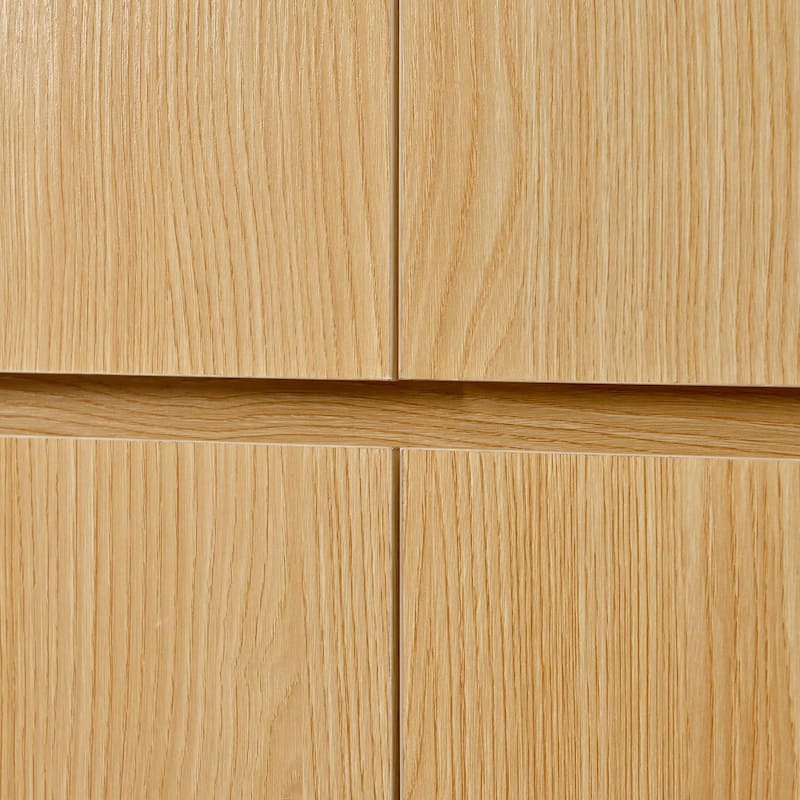 72" Tall Farmhouse Kitchen Pantry Cabinet, 8 Door Shelves, Curved Design Storage Cabinet with 3 Adjustable Shelves