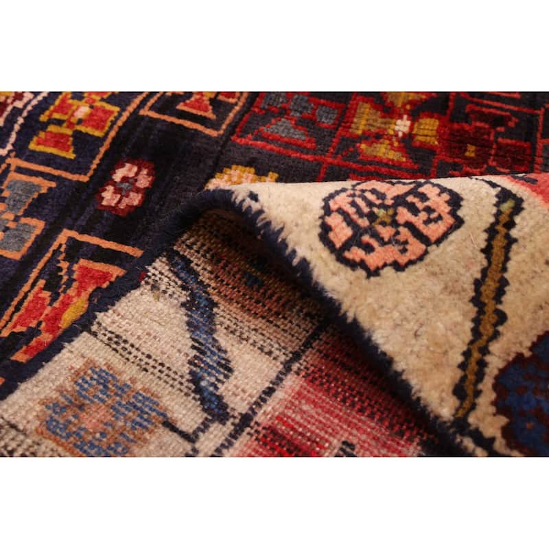 ECARPETGALLERY Hand-knotted Melis Vintage Dark Navy, Red Wool Rug - 5'11 x 4'11