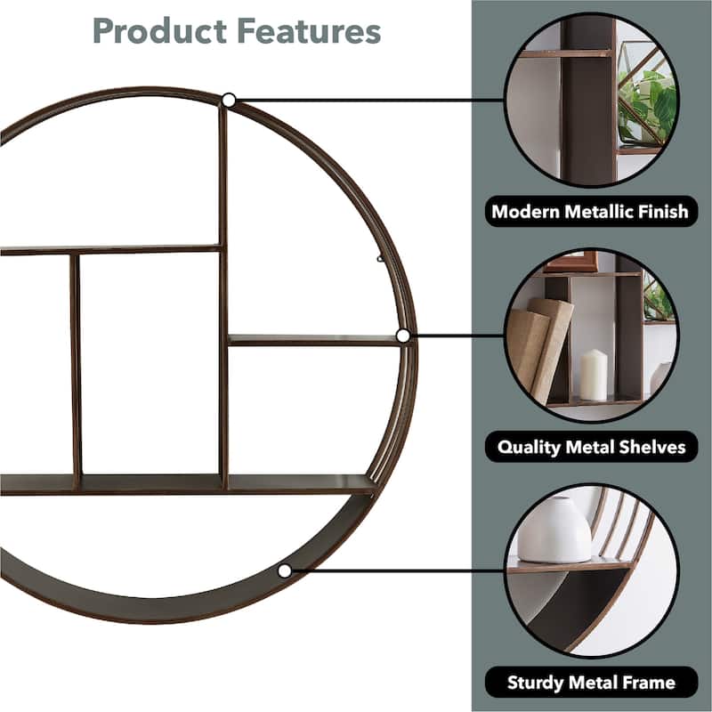 FirsTime & Co. Brody Industrial Circular 27.5-in. Metal Shelf