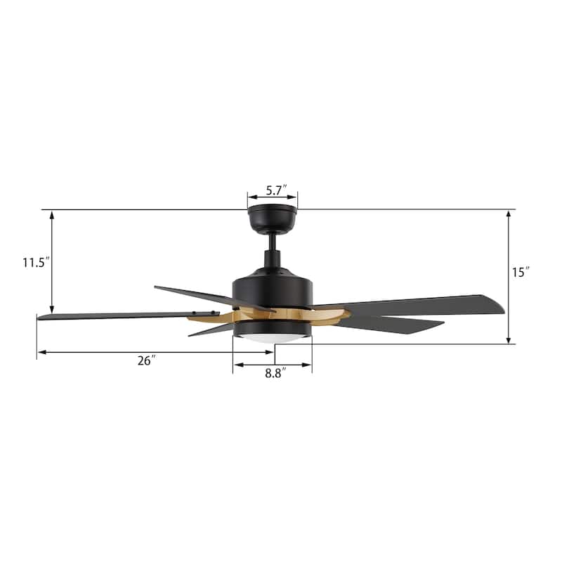CARRO Elliott 52" Smart Ceiling Fan with Light and Remote-Downrod