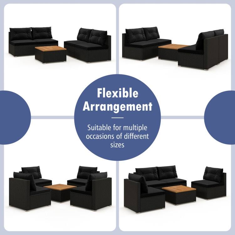 5-Piece Modern Outdoor Furniture Set for Backyard and Poolside - 27" x 25" x 25.5" (L x W x H)