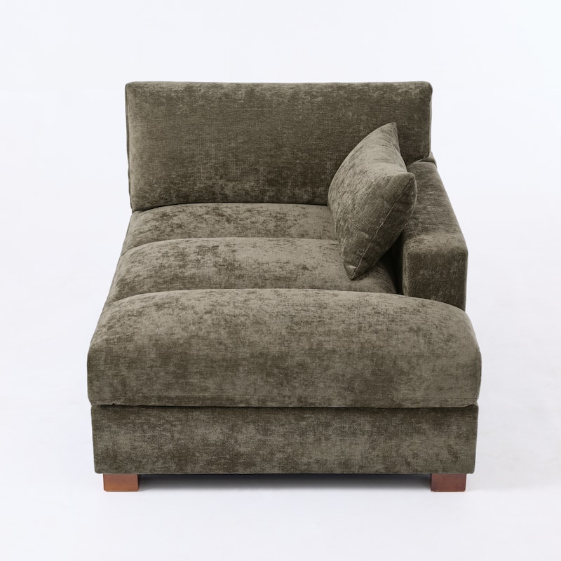 42"W Chenille Upholstered Chaise Lounge