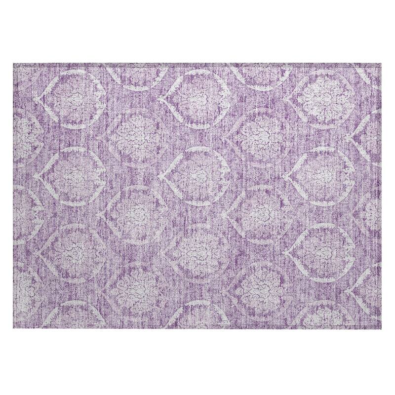 Machine Washable Indoor/ Outdoor Chantille Traditional Damask Rug