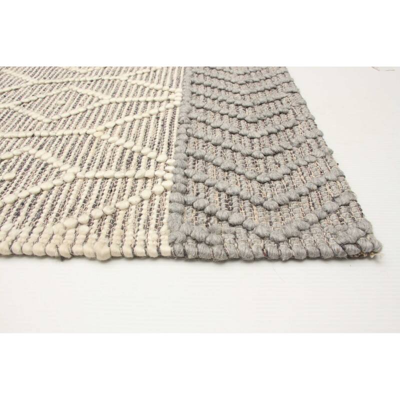 ECARPETGALLERY Braid weave Sienna Cream Wool Rug - 5'0 x 7'9