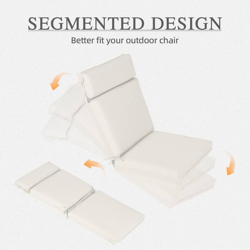 Aoodor Outdoor High Back Dining Chair Cushion Set, 44"x21"x3.2", Set of 4 - 44"x21"x3.2"