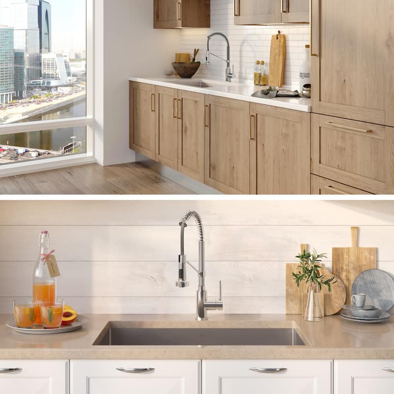 Kraus 3-in-1 Set Undermount Kitchen Sink, Pulldown Faucet, Dispenser