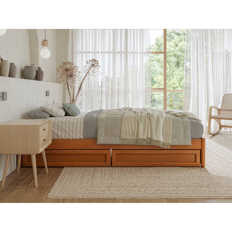 Barcelona Panel Platform Bed with Storage Drawers