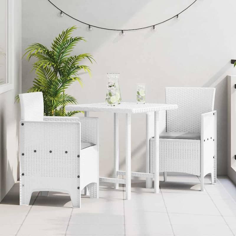 vidaXL Garden Chair 2/4 pcs Anthracite/Brown/White 53 x 49 x 85 cm PP - 53 x 49 x 85 cm - White Light gray /2