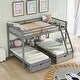 preview thumbnail 12 of 18, Full Over Double Twin Storage Bunk Bed with Drawers