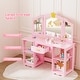 preview thumbnail 39 of 51, Kids Vanity Set with Mirror Makeup Dressing Table with Drawer