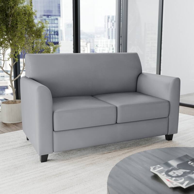 LeatherSoft Loveseat with Clean Line Stitched Frame