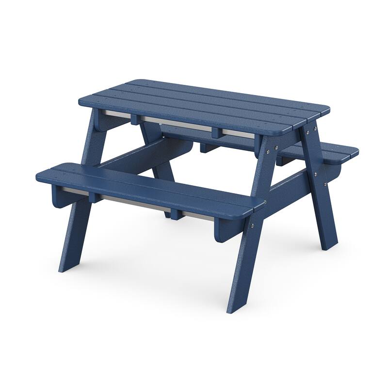POLYWOOD Kids Outdoor Picnic Table - Navy