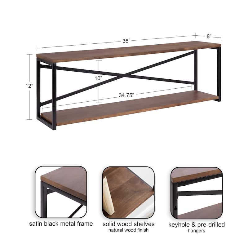 Kate and Laurel Ascott 2-Tier Wall Shelf