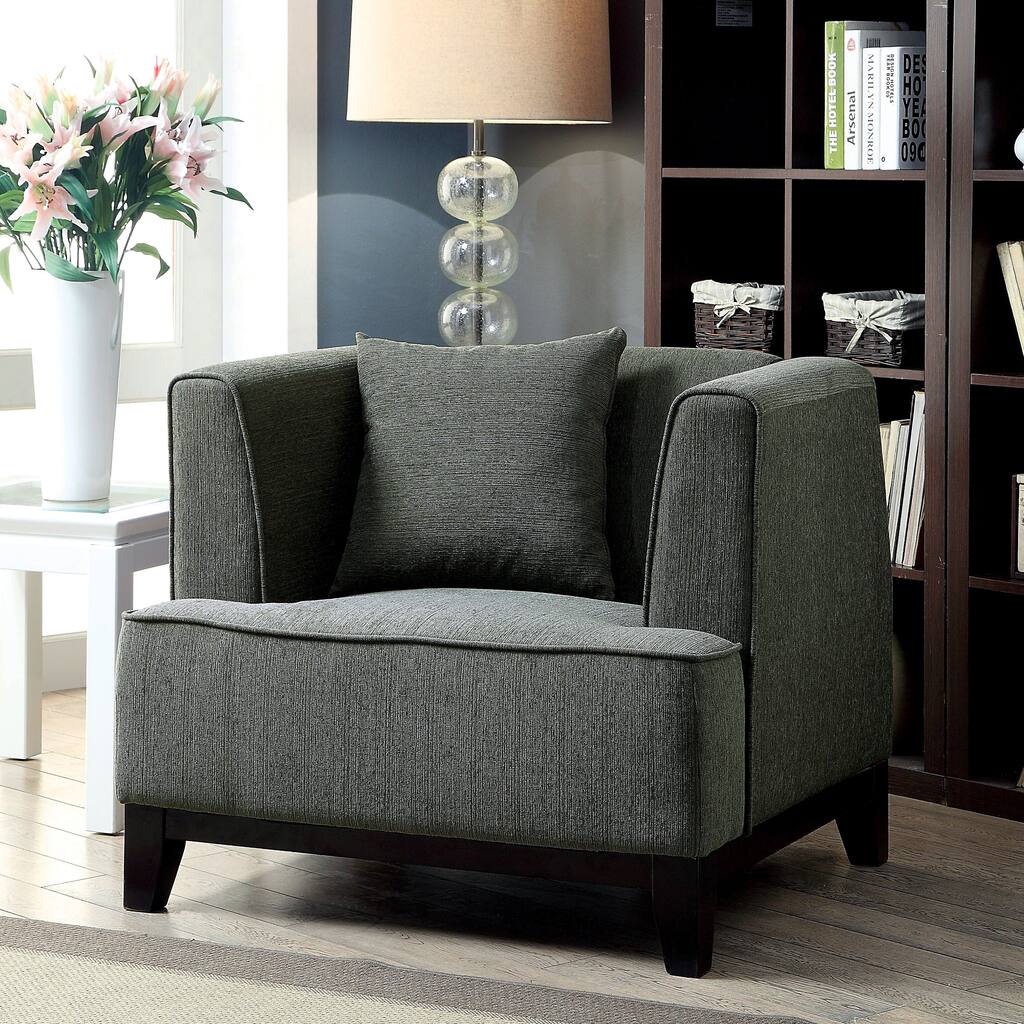 Furniture of America Wees Modern Fabric Tuxedo Upholstered Arm Chair