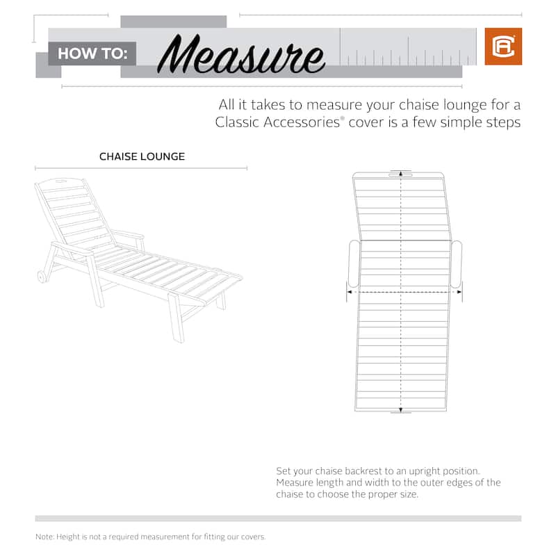 Classic Accessories Veranda Water-Resistant 80 Inch Double Wide Patio Chaise Lounge Cover