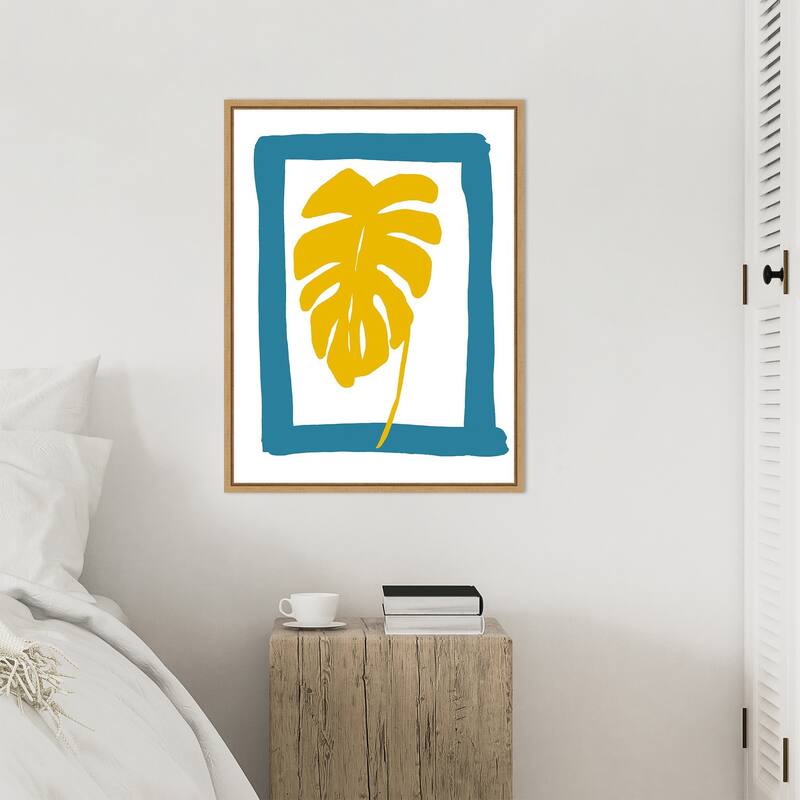 The New Oasis 4 by Bronwyn Baker Framed Canvas Wall Art Print - Sylvie Natural