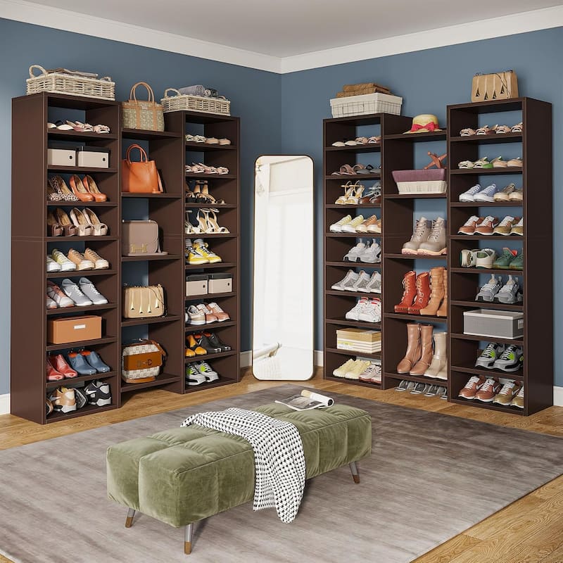 14-Tier Shoe Rack, 46 Pairs Freestanding Tall Entryway Shoe Organizer