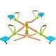 preview thumbnail 7 of 6, Outdoor Playground Four Seats for Kids 360 Degree Rotating Sturdy Plastic Seat Seesaw Blue and Green for Kids Age 3+