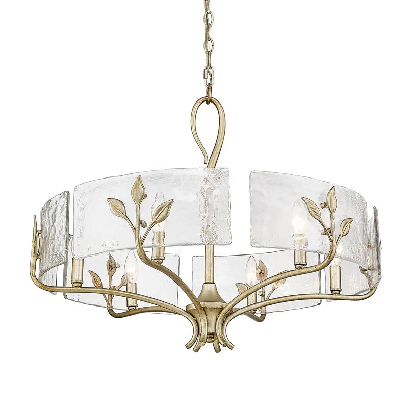 Golden Lighting 3160-6 HWG Calla 6 Light 28" Wide Taper Candle Style