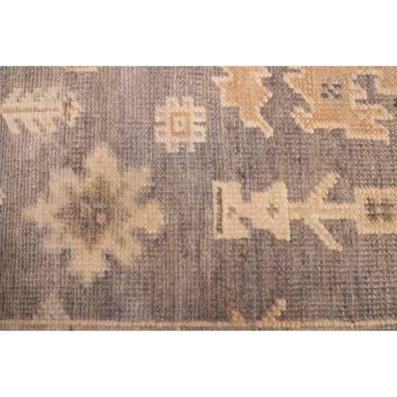 ECARPETGALLERY Hand-knotted Kavya Oushak Dark Grey Wool Rug - 7'11 x 9'10