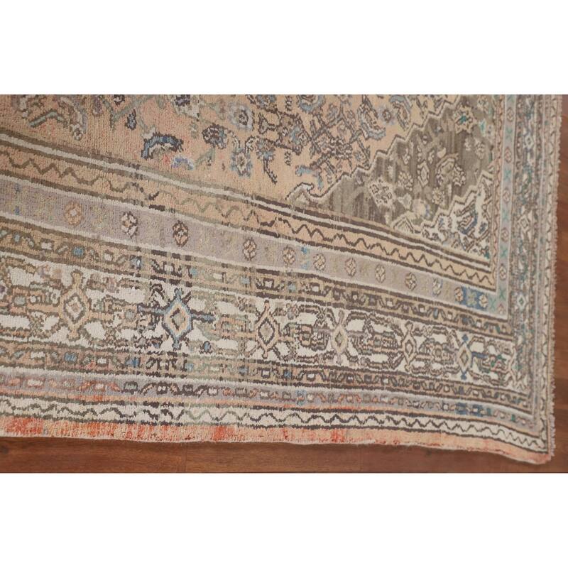 Traditional Hamedan Persian Vintage Rug Hand-Knotted Wool Carpet - 6'7"x 10'0"