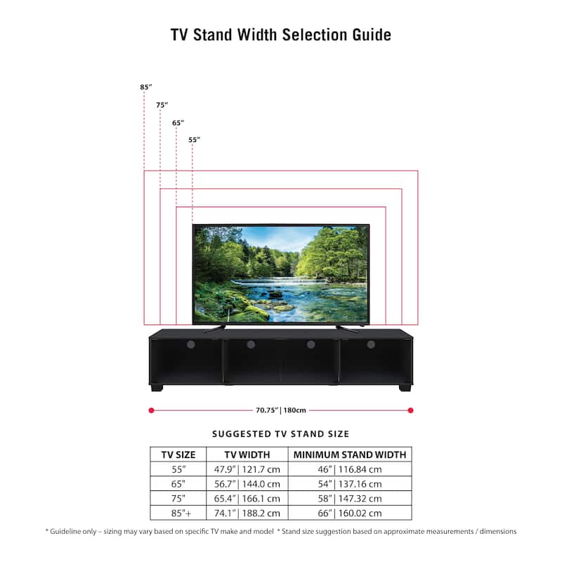 Black Glass TV Stand, TV's up to 85"