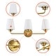 preview thumbnail 4 of 6, 22.5 in. W 3-Light White Plus Gold Bathroom Vanity Light with Shade
