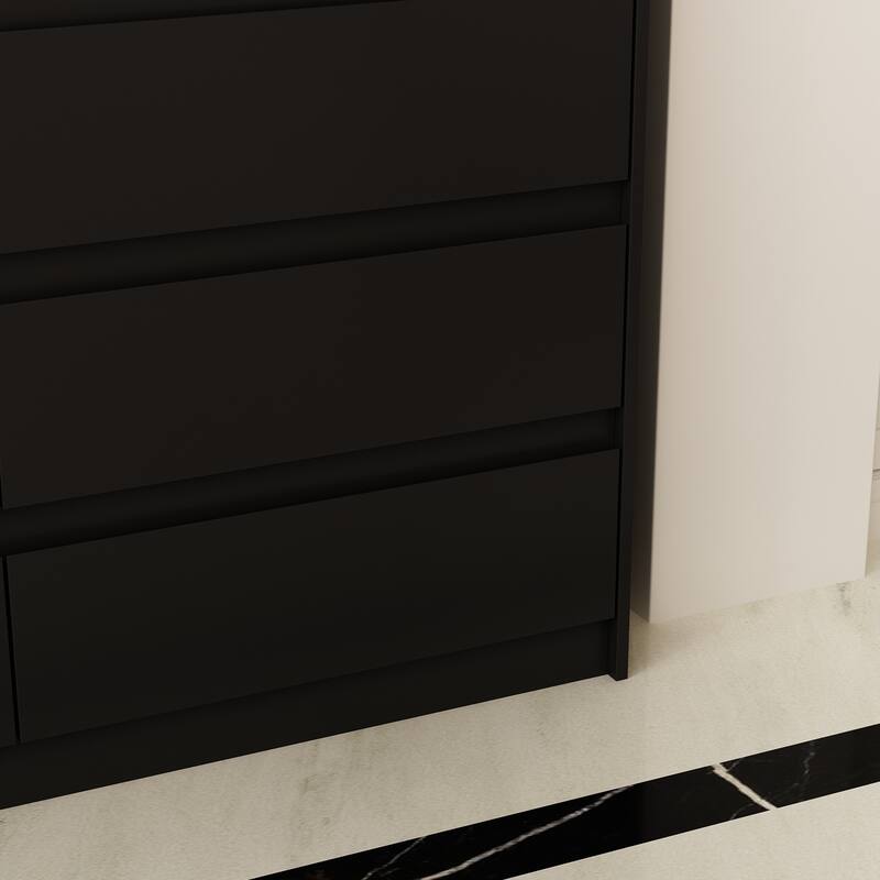 Modern 12-Drawer Bedroom Dresser - Sleek Storage Chest, White or Black