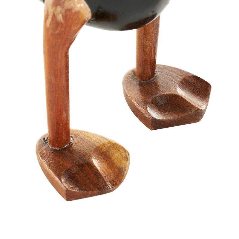 Black Wood Duck Decorative Sculpture with Brown Accents (Set of 3)