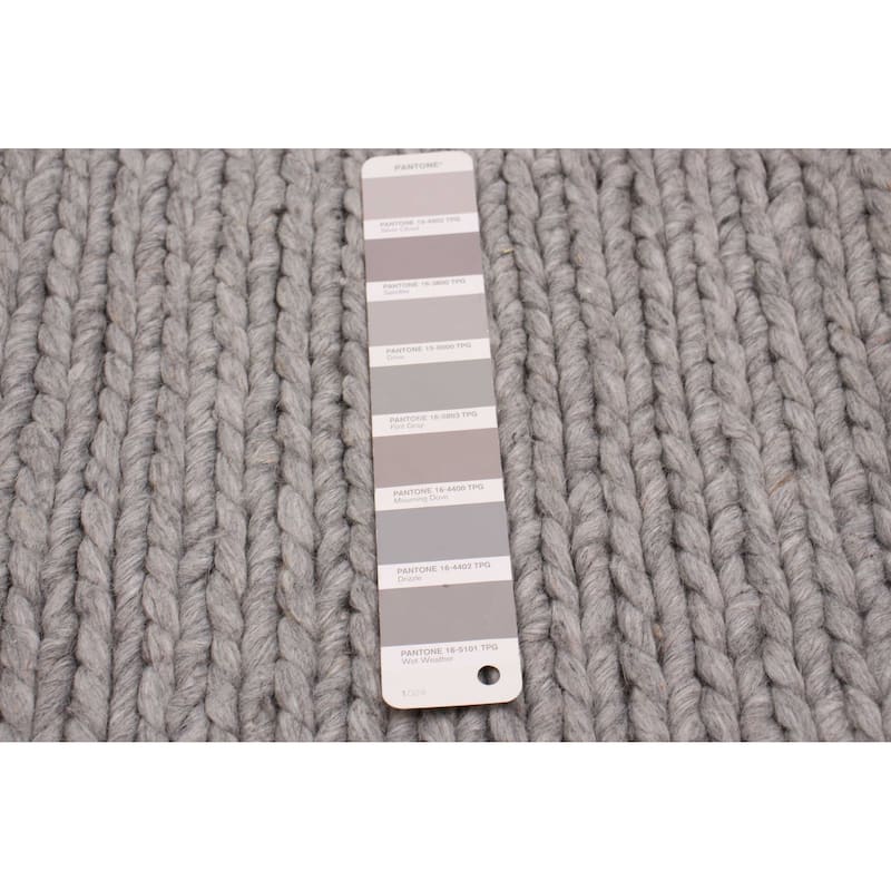 ECARPETGALLERY Braid weave Sienna Grey Wool Rug - 4'0 x 6'1